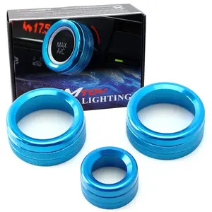 iJDMTOY 3pc Blue Anodized Aluminum AC Climate Control and Radio Volume Turner Ring Covers For BMW 1 2 3 3GT 4 Series (F20 F22 F30 F31 F32 F33 F80 F82 F87)