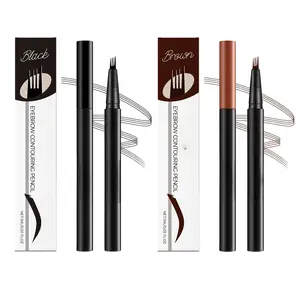 4-Pronged Eyebrow Pencil with Micro-Fork Tip Applicator – Waterproof, Sweatproof, Long-Lasting, Moisturizing & Nourishing for All-Day Wear