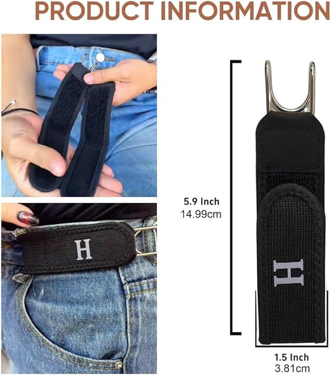 No Buckle Elastic Stretch Belt for Men & Women, Adjustable Buckleless Belt Hook, Invisible Unisex Belt for Jeans, Pants