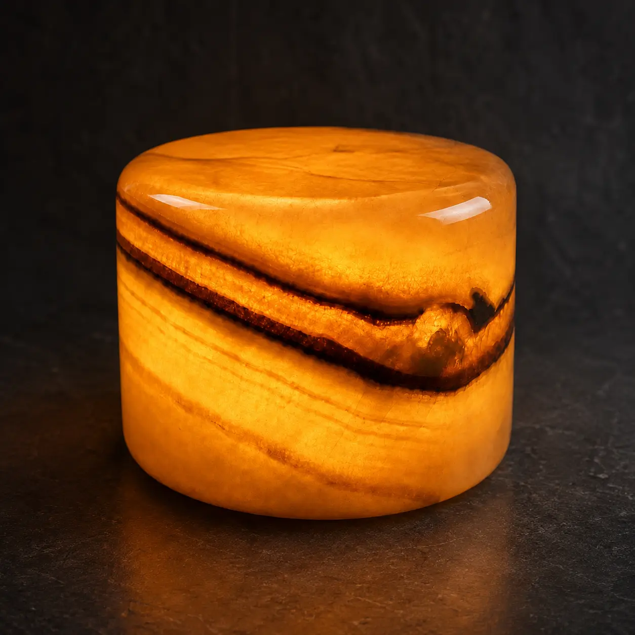 Marmor Amber Jade Natural Marble Table Lamp, Rechargeable Cordless Touch Night Light, 3-Level Dimming, 40-Minute Auto-Off Timer, USB-C Portable Bedside Lamp, Warm Ambient Light