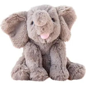 Hopearl Adorable Plush Calf Elephant Toy Floppy Elephish Ultra Soft Stuffed Animal For Boys Girls Kids Toddlers, Gray, 9''