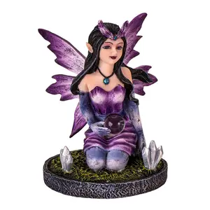 Purple Crystal Ball Fairy Figurine
