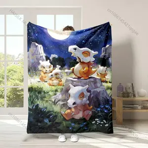 Cubone Flannel Throw – Soft Warm Air Conditioning Blanket for Bed, Sofa, Home or Outdoor Travel, Cute Gift Idea