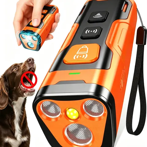 PetPulse Ultrasonic Bark Deterrent Device - 3X Effectiveness, 6 Training Modes, 23 FT Range, Static Shock, Aluminum Build, Chew Resistant, Non-Slip, Safe & Humane, Rechargeable, Compact 20-30kHz Behavior Corrector for Indoors/Outdoors