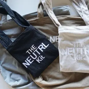 The Neutrl Kit - Bela Tote Bag - Curdoroy - Black, Gray, Brown, Beige - Versatile Design