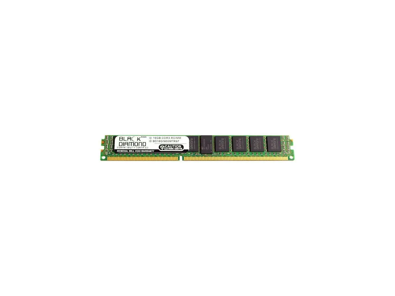 Black Diamond Memory VLP 16GB ECC Registered DDR3 1600 (PC3 12800) Server Memory Model BD16G1600MTR97