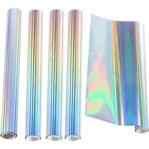 5Pcs 7.6inch x 16.4ft Laser Silver Toner Reactive Foil Paper for Laser Printer and Laminator Ideal for Scrapbooking Paper Crafts
