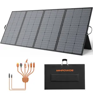 MHPOWOS 400W Portable Solar Panel, Lightweight Foldable Solar Panels Complete with an Adjustable Kickstand, IP67 Waterproof Solar Charger for Outdoor Camping, Portable Power Station, Motorhome, RV Emergency