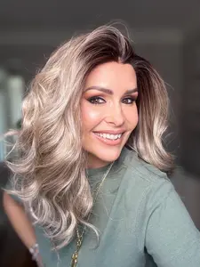 Lovestory Genevieve Wavy Bob Synthetic Lace Front Wig New Style Highlights Color Deep Wave Heat Resistant Lace Front Wigs For Women 16Inches Short Hair for Women