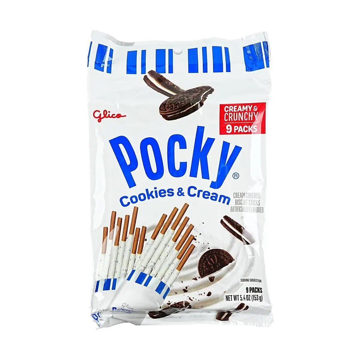 Glico Pocky Oreo Cream Cookie Sticks Family Pack 9 Bags 153g - Crunchy Biscuit Snack