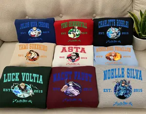 Black Clover Characters Comic Version Sweatshirt Gift For Fan Anime Tee Comfortable Cotton Material Perfect For Everyday Wear