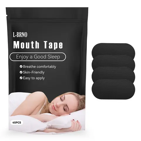 Snoring Mouth Tape (45 Pack), Soft Breathable Fabric for Sleep and Sports, Hypoallergenic with Enhanced Adhesion, Sleep Mouth Tape, Breathing Strips Mouth Tape