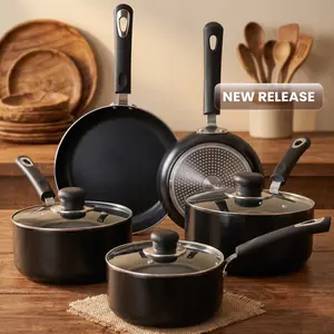 Kichly Premium Non-Stick Cookware Set - 8 Pots & Pans for Kitchen Essentials - Durable Easy Clean - Ideal for Frying Boiling Simmering
