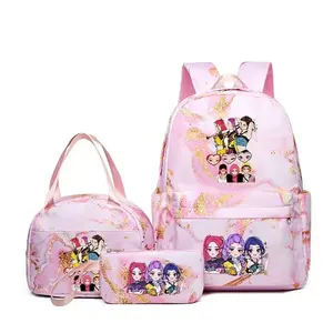 K-pop  3-piece schoolbag set - lightweight, large capacity, high appearance quality, student-style double-shoulder bag backpack