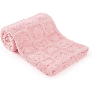 Plush Soft Fleece Blanket - 30"x39" Light  Heart Checkered Blanket for Girls, Boys, Warm Lightweight Breathable Design
