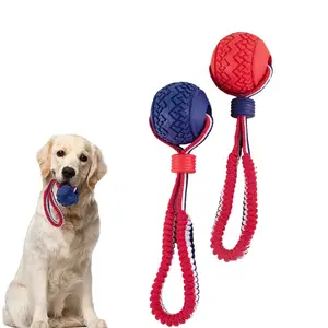 Interactive Dog Toy Ball Interactive Teether With Rope Dog Ball Pet Supplies Chewing Ball Training For Living Room Lake Beach Pets Products