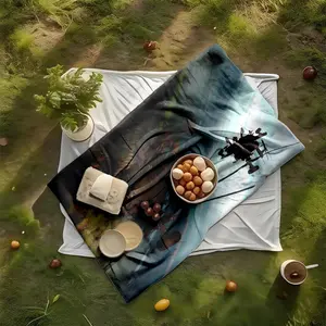 1 piece Air Combat Eagles: Apache Helicopter Formation Flight themed flannel blanket - Modern-style all-season flannel blanket, suitable for sofas and beds, super soft and comfortable, digital print design, 100% polyester material, machine