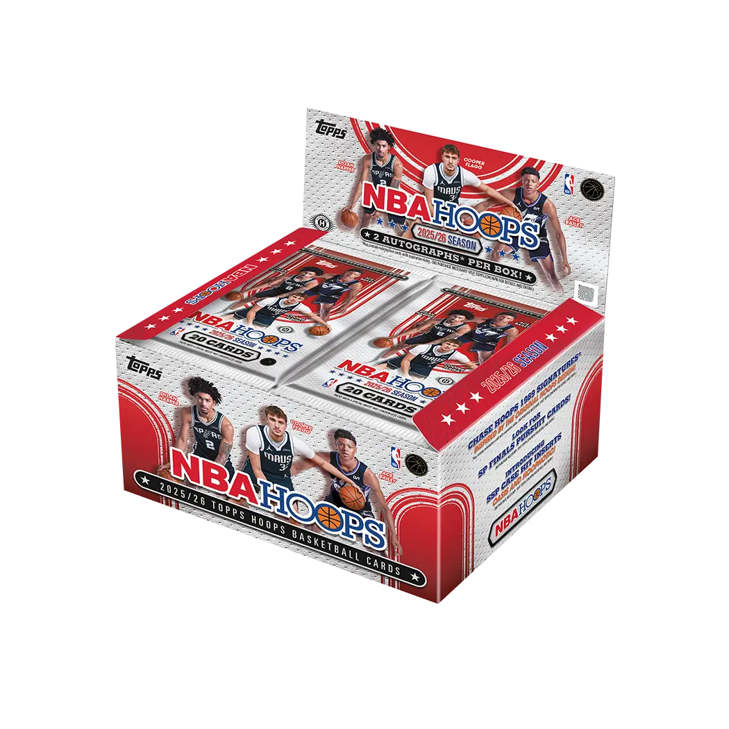 2025-26 Topps Hoops Basketball Trading Cards Factory-Sealed Jumbo Hobby Box (Jumbo Box) for Hobby Collectors, 2 Autographs, Assortment of Parallels, Inserts, Classic Designs, Deep 300-Card Base Set