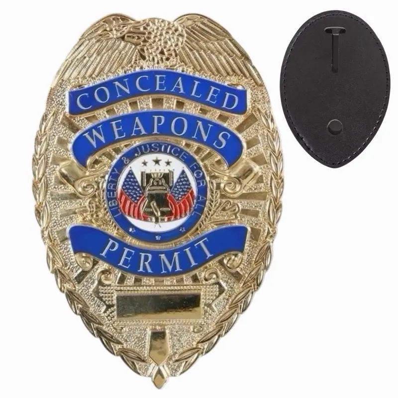 Rothco Unisex CDW Cosplay Leather Badge Holder & Plus Shield Combo Set For Cosplay  - Bundle One Shield & One Badge Holder For Costume Accessories  For Novelty CCW Classic
