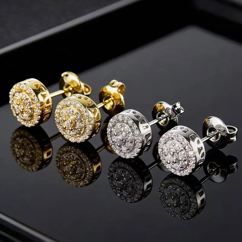 UUriel Unisex Halo Stud Earrings Daily Wear ,Hypollergenic Cubic Zirconia Round Earrings,Christmas's Gift Sparkling Ear Jewelry