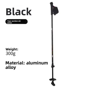 Two-section Aluminum Alloy Double-Plate Ski Poles Ultra Light 300g Multi-functional Crutches Portable Climbing Poles Shock Absorbing for Snowy Slopes and Rugged Trails