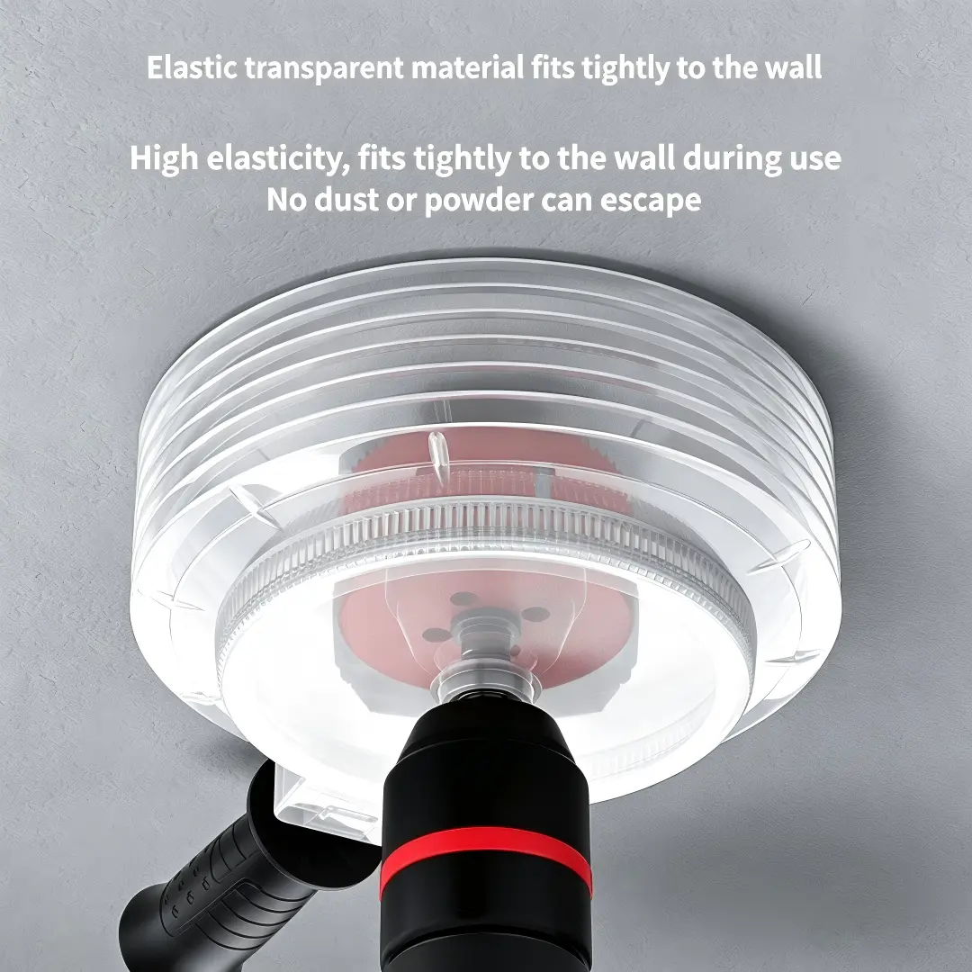 Carpenter’s Multitool Accessory for Woodworking Projects - Eco-Friendly Flexible Plastic Tool with Anti-Slip Grip, Auxiliary Handle, Impact Drivers, Transparent Cover, Debris Control, Tool-Free Install for Drywall Ceiling Drilling