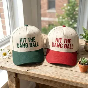 Embroidered Hit the Dang Ball Women Pinstripe Trucker Hat Baseball Cap