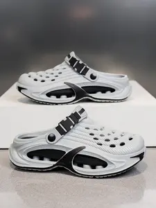 Men's Lightweight Breathable Clogs - Comfortable Summer Indoor Slippers with Thick Sole, Round Toe, and Ventilation Holes for Home Use. Suitable for both