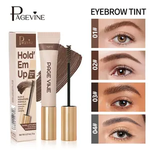 1PC PAGEVINE Tinted Brow Gel, Hold Em Up Eyebrow Tint, 4 Colors Available, Long-Lasting Waterproof, Slick & Weightless Formula, No Clumping, Shapes Lifts & Sets, for Natural Laminated Brow Look, Eyebrow Mascara, Brow Styling Gel, Eyebrow Products