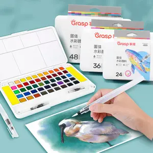 Solid Watercolor Paint Set, Mixed Colors, 12-48 Shades, Portable Art Supplies, Art Materials, Ideal for Beginners & Artists, Sketching & Painting, Travel Painting Supplies