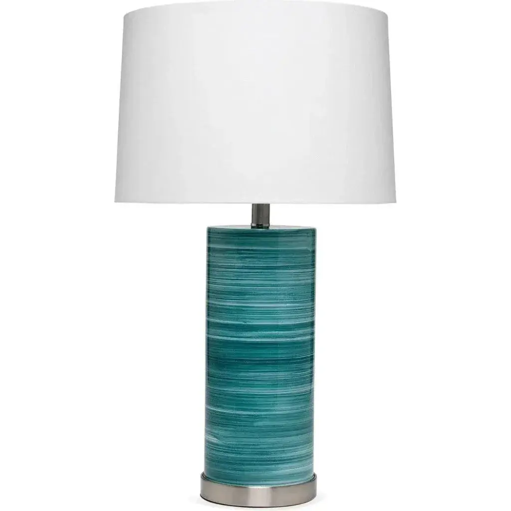 Coastal Style Turquoise Glass Casey Table Lamp
