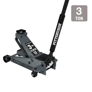 PITTSBURGH 3 Ton Floor Jack with RAPID PUMP, Slate Gray