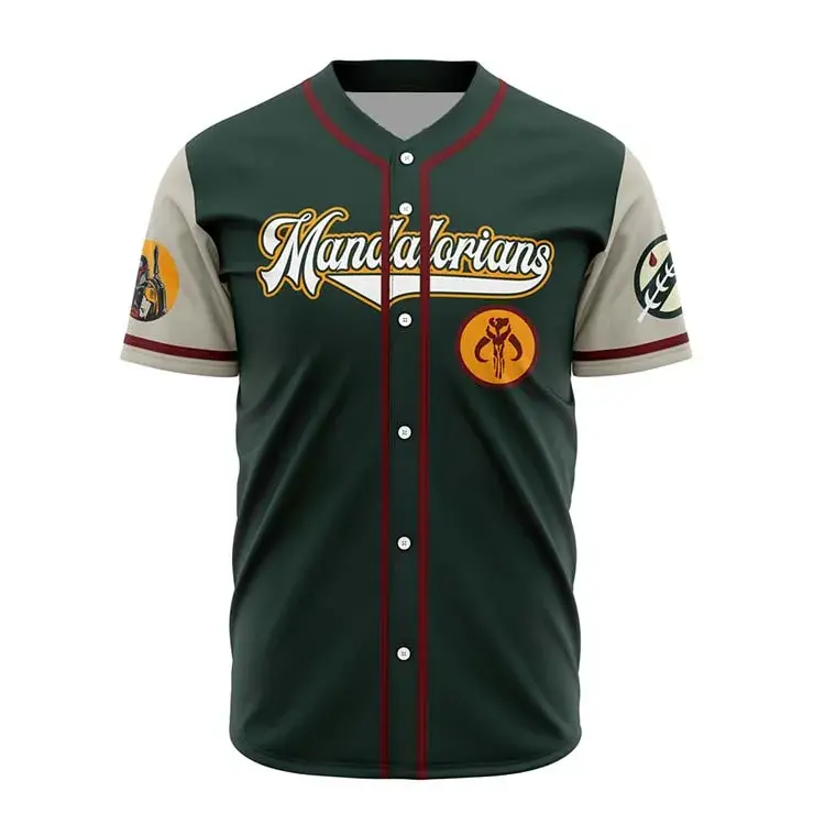 Professional Design Custom Logo Green Baseball Jersey Quick Dry Breathable Polyester Sublimated Sportswear Short Blank Shirts
