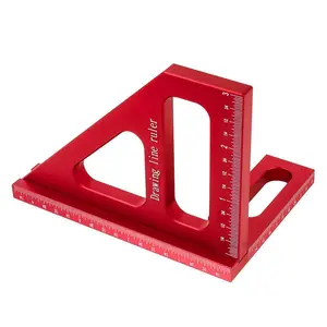 Multi Angle Measuring Ruler, High Precision 150mm Woodworking Square Protractor, Aluminum Alloy Miter Triangle Ruler, Measuring Tools for Engineer Carpenters