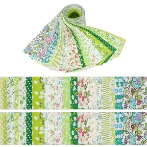 40 Piece DIY Elegant Floral Pattern Fabric Kit, Pre-Cut Sewing Supplies, 20 Unique Prints, Handmade Cotton Strips, DIY Craft Materials, Ideal for Crafting Projects