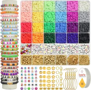 Polymer Clay Beads 6000+pcs 24Color Charms Friendship Bracelet Necklace Earring Jewelry Making kit