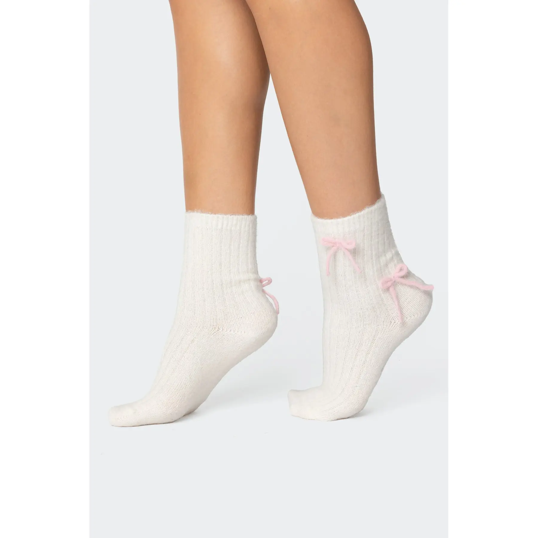 Knit Bow Fuzzy Socks Knit Bow Fuzzy Socks