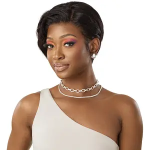 Outre My Tresses Black Label Premium 100% Unprocessed Human Hair 13x4 HD Lace Front Wig - HH-NATURAL PIXIE
