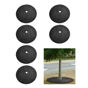 Garvee 6 Pack 30 Inch Heavy Duty  Rubber Mulch Ring for Trees - Round Tree Mulch Ring - Weed & Grass Control, Root Protection - No Staples Needed