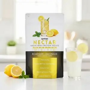 Syntrax Nutrition Nectar 100% Whey Protein Isolate Refreshing Fruit Juice Flavor Roadside Lemonade 2 lbs Lactose Gluten Free 23g Protein Per Serving Fitness Supplement for Muscle Recovery Growth- Fitness