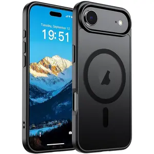 SUPFINE Magnetic for iPhone Air Case (Compatible with MagSafe)(Military Grade Drop Protection) Slim Translucent Matte Shockproof with Anti-Fingerprint Phone Cover for 17 Air, Black