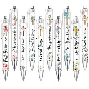 10pcs Inspiration Christian Inspirational Ballpoint Pens, Religious Quotes, Inspirational Bible Verses, Sensitive Touch Tip, Office & Gift Use