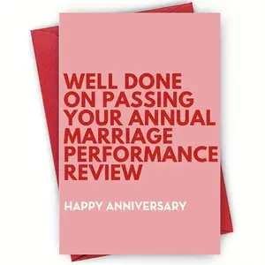 Romantic Anniversary Card, Cute Marriage Review Card for Him or Her, Perfect Gift with Thoughtful Message for Friends, Boyfriend, Girlfriend, Husband, Wife, Positive Message Card