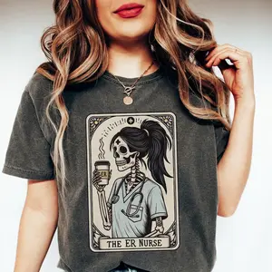 ER Nurse Shirt, Emergency Room Nurse Tarot Card Tshirt, Halloween Gift for ER Nurse, Emergency Nurse Appreciation Week