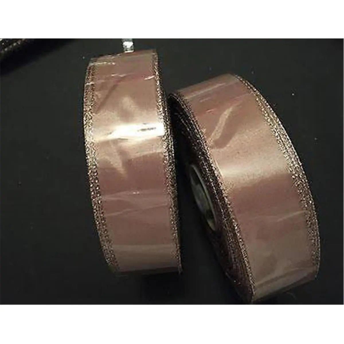 4 in. x 10 Yard Champagne Shiny Wired Edge Ribbon