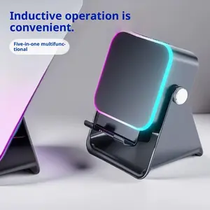 Transparent Cellphone Mount, Phone Accessories with Induction Speaker and RGB Lights
