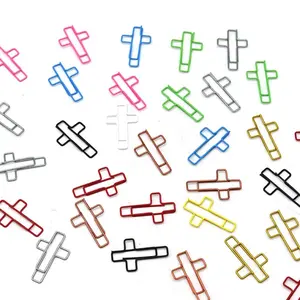 100 Pieces Crucifix-Shaped Paper Clips, Metal Paper Clips, and File Organizer Clips for Office Use