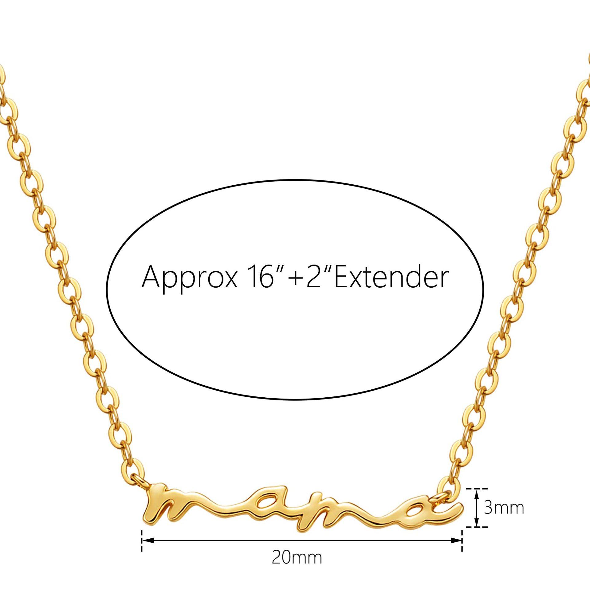 September Laurel  Style Stainless Steel Jewelry Necklace, Mama Letter Pendant, Casual Fashion Accessory, Perfect Gift for Mother's Day Birthday Anniversary