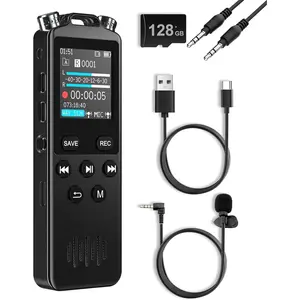 160GB Digital Voice Recorder with Playback,1536Kbps  Stereo Audio Recorder Device for Musicians, Podcasters, Filmmakers & Content Creators,Voice Activated Recorder with Dual Microphones,Rechargeable