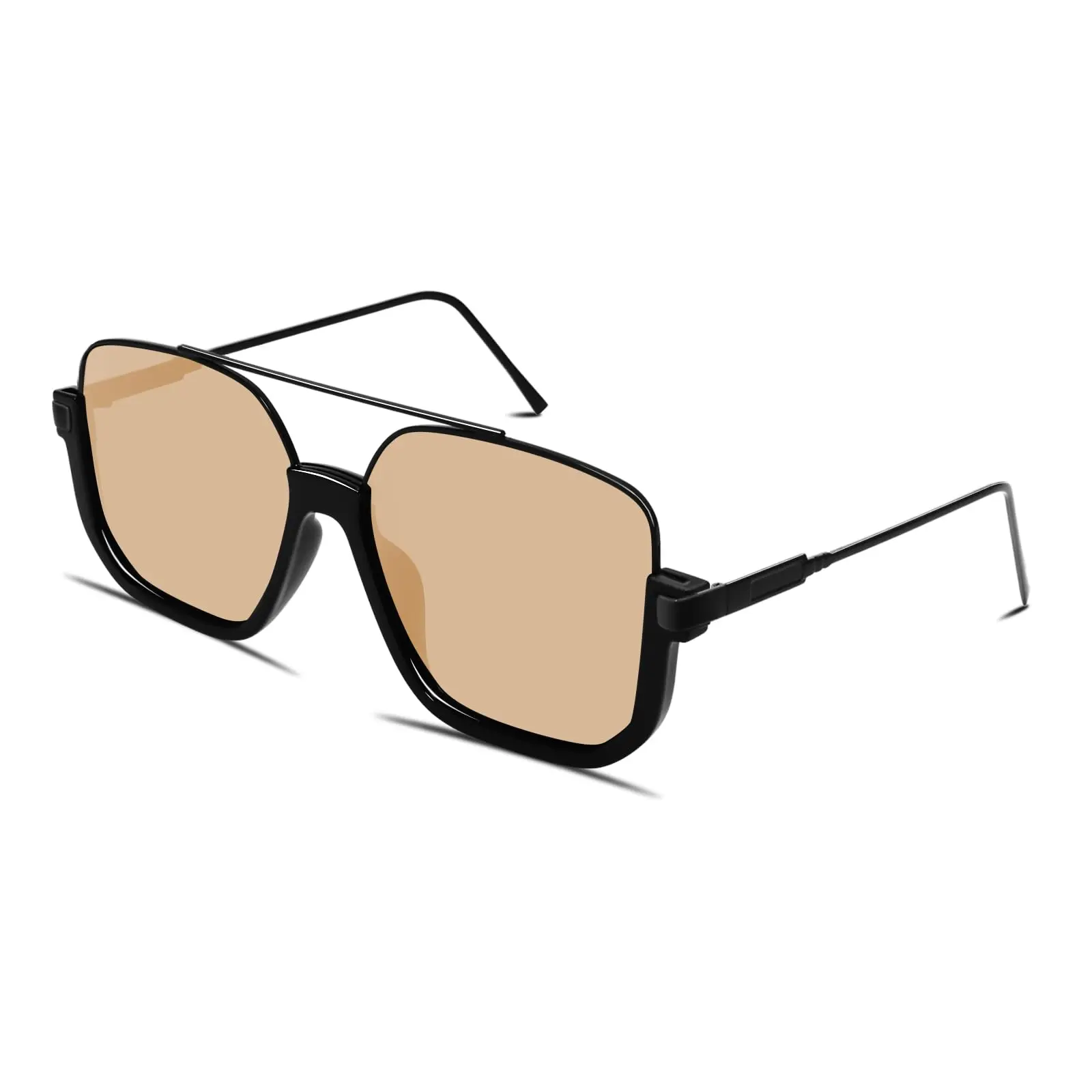 Retro Unisex Fashionable All-match Tinted Lens Aviator Sunglasses, His and Hers Gifts, Trendy Glasses, Fashionable Sunglasses Men Women for Outdoor Activities